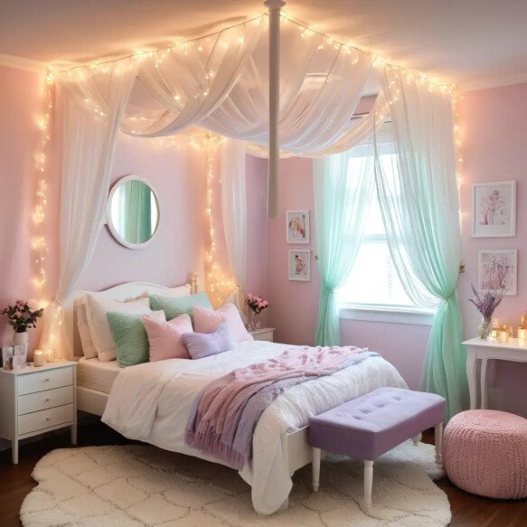 Pastel String Lights for a Soft Glow