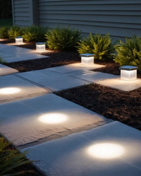 Paver Lights with Frosted Glass Covers