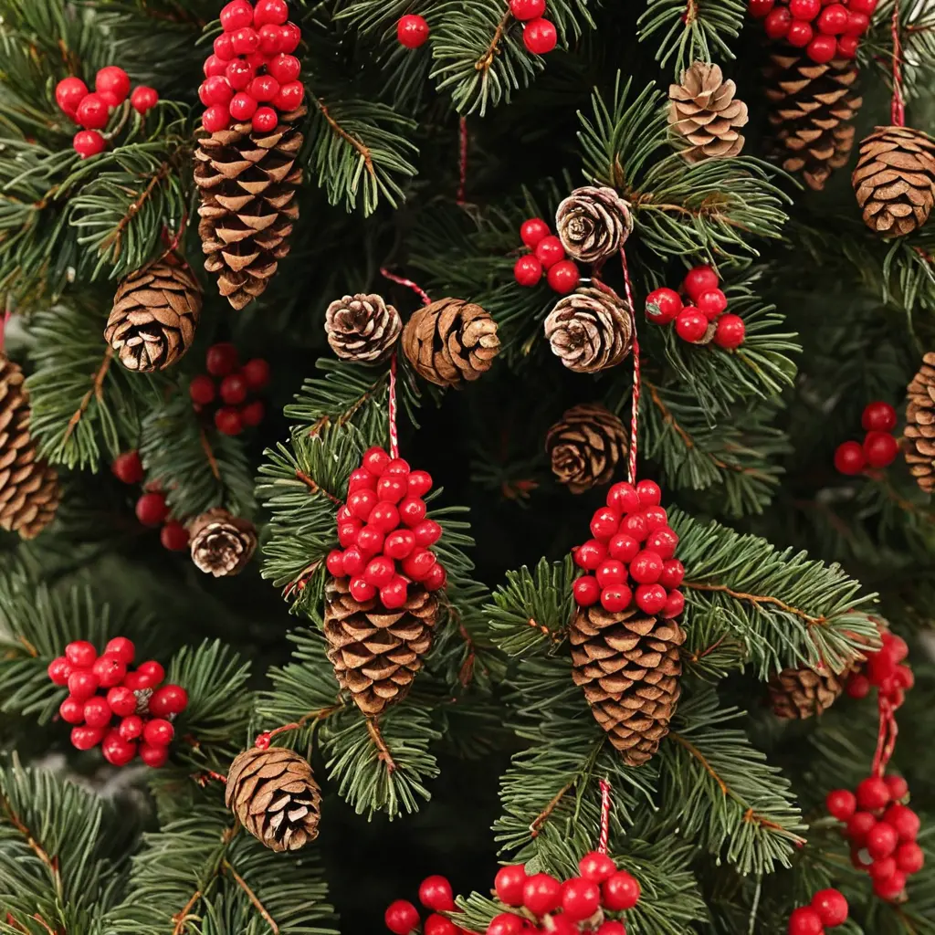 Pinecone and Berry Farmhouse Tree