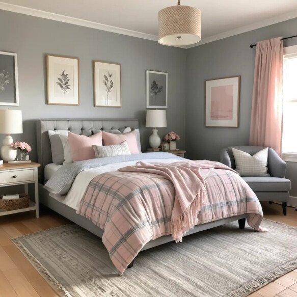 Pink and Grey Plaid Patterns