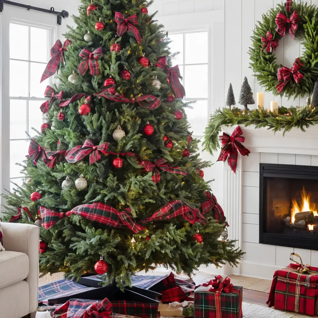 Plaid Christmas Tree Bows