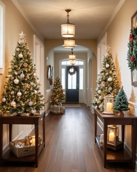 Pre-lit Christmas Trees on Tables