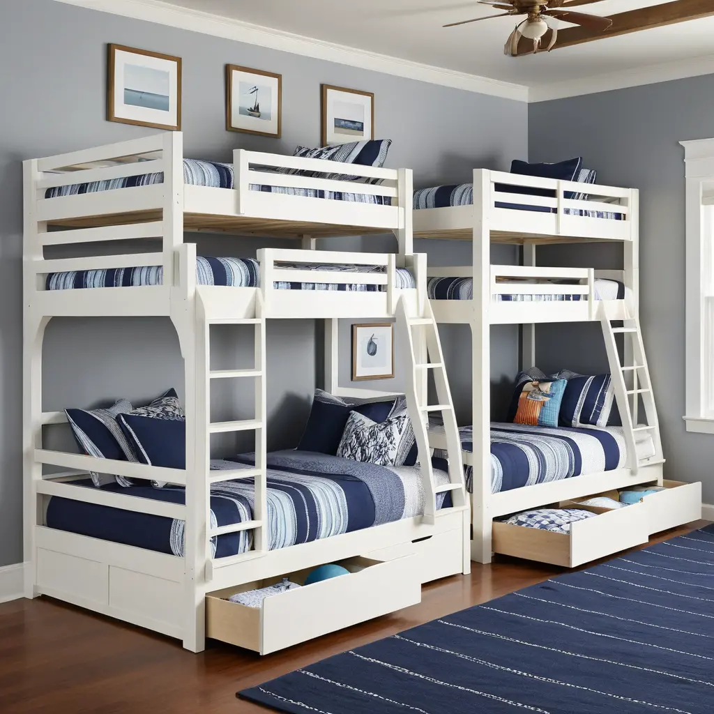 Quadruple Coastal Bunk Beds