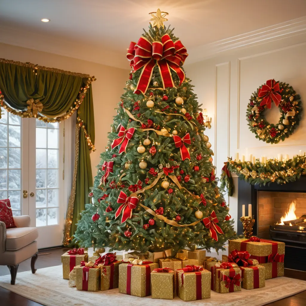 Red and Gold Layered Bows