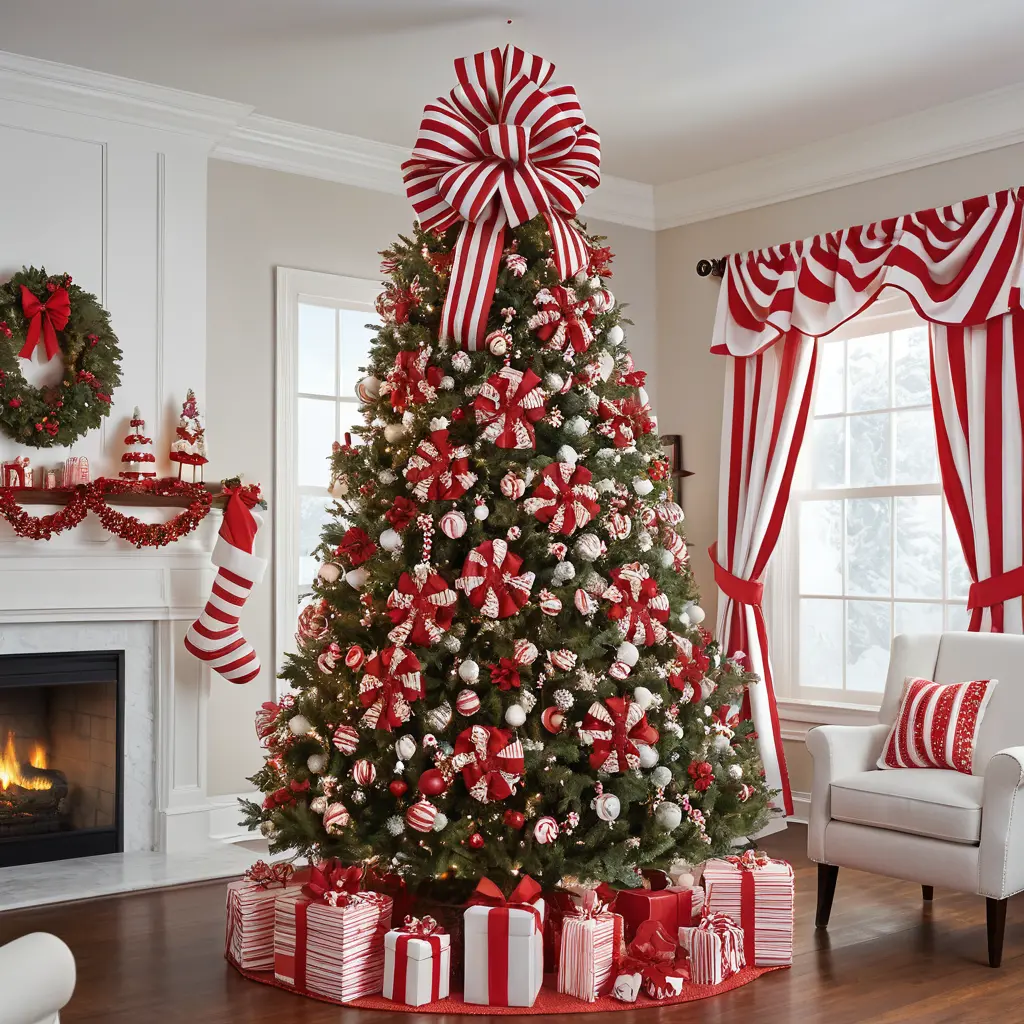 Red and White Peppermint Bows