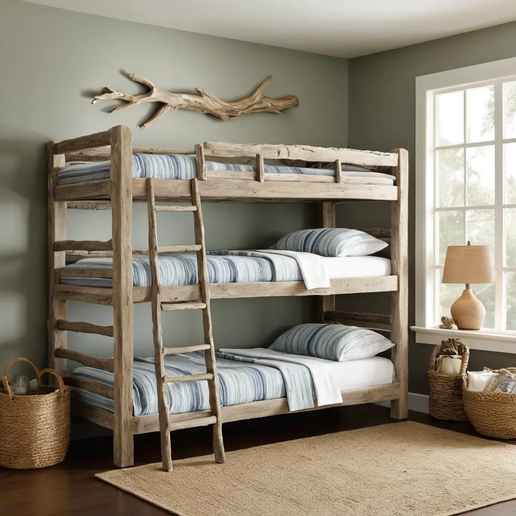 Rustic Driftwood Bunk Beds