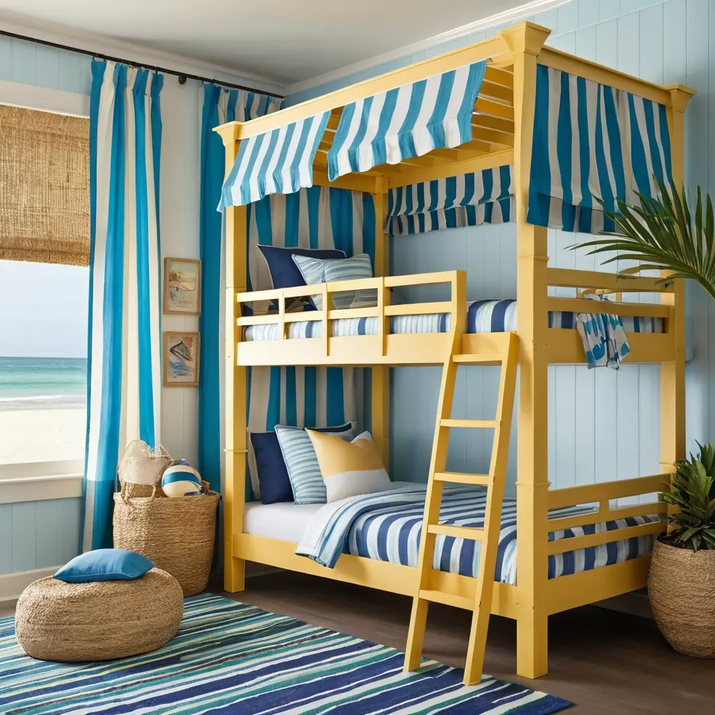 Seaside Cabana-Style Bunk Beds