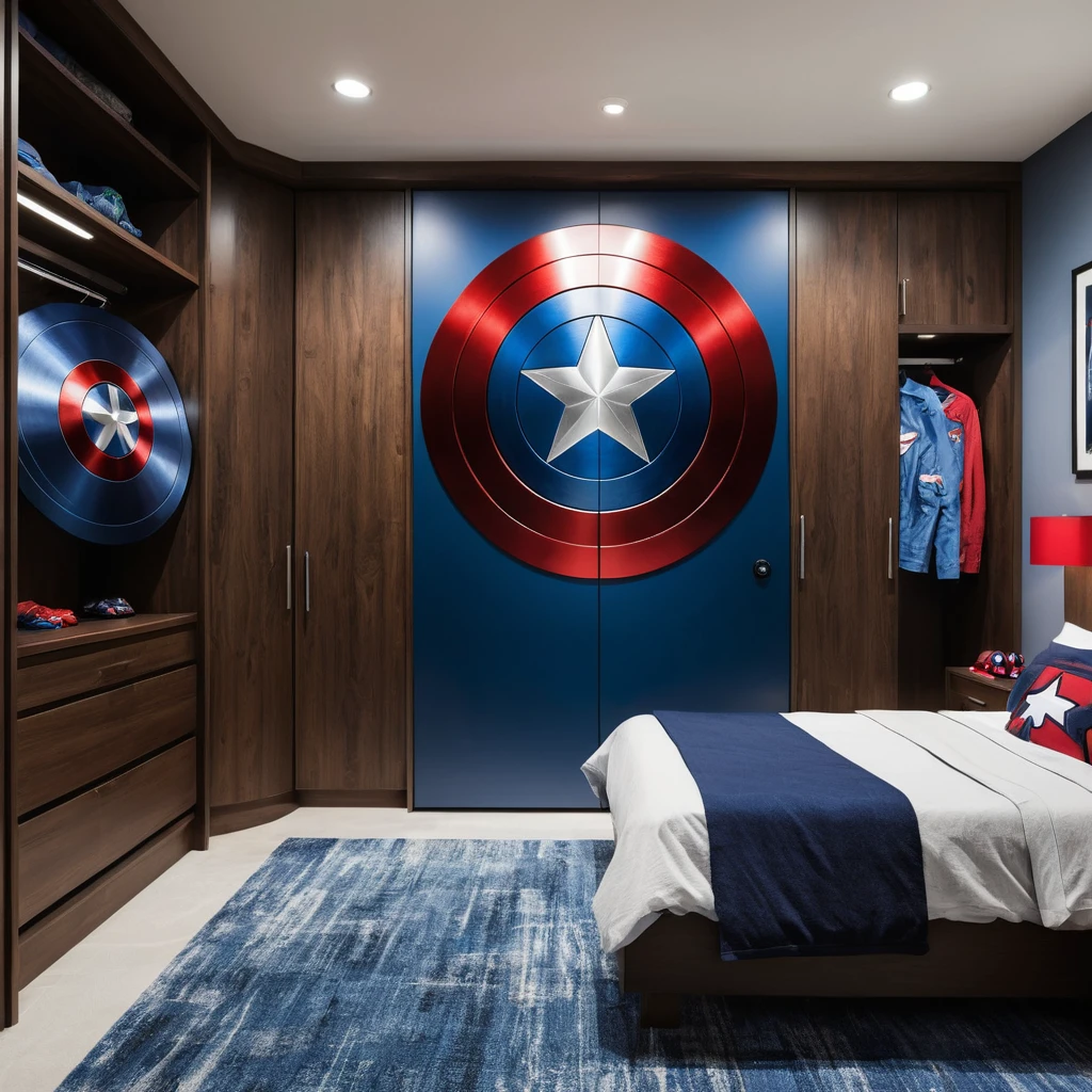 Shield-Themed Closet Doors