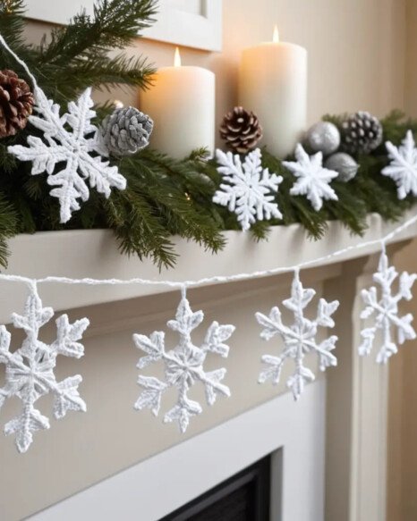 Snowflake Crochet Garland