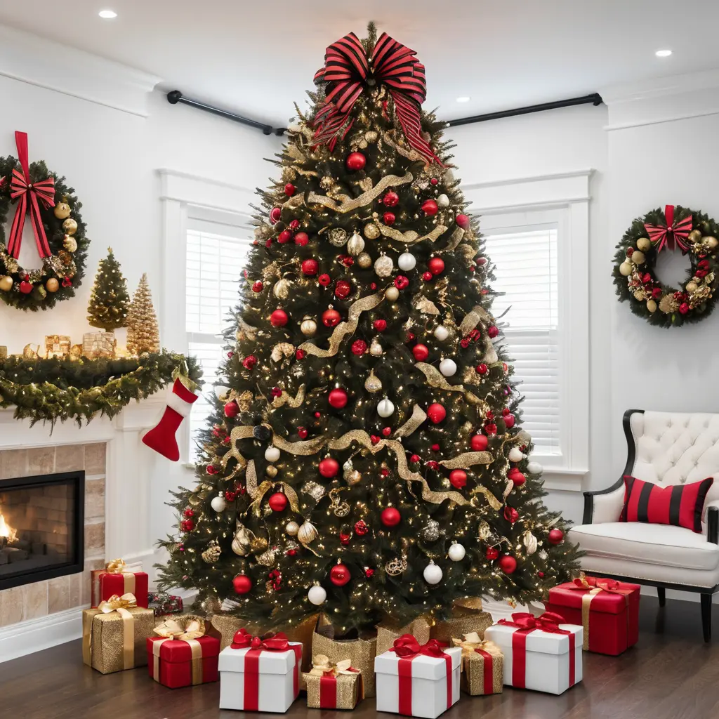 Striped Black and White Bows