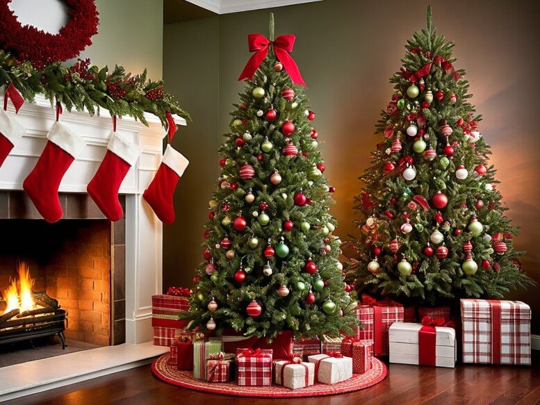 Traditional Farmhouse Green and Red Theme