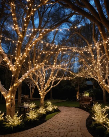 Twinkling Lights in Trees
