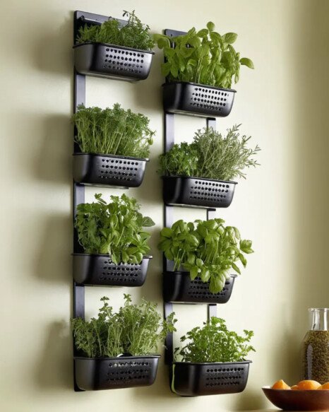 Wall-Mounted Herb Racks