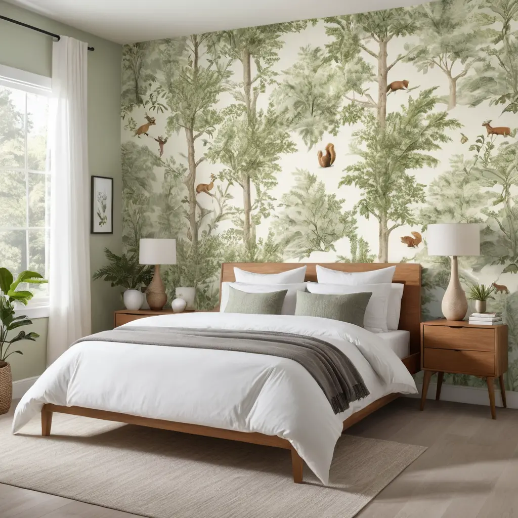 Wallpaper with Woodland Motifs