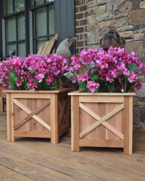 wooden planter