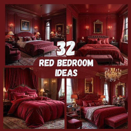 32 Red Bedroom Ideas