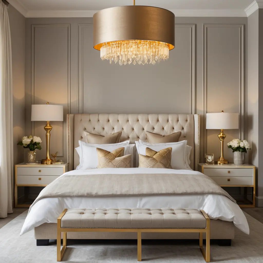 Add Gold Bedside Lamps
