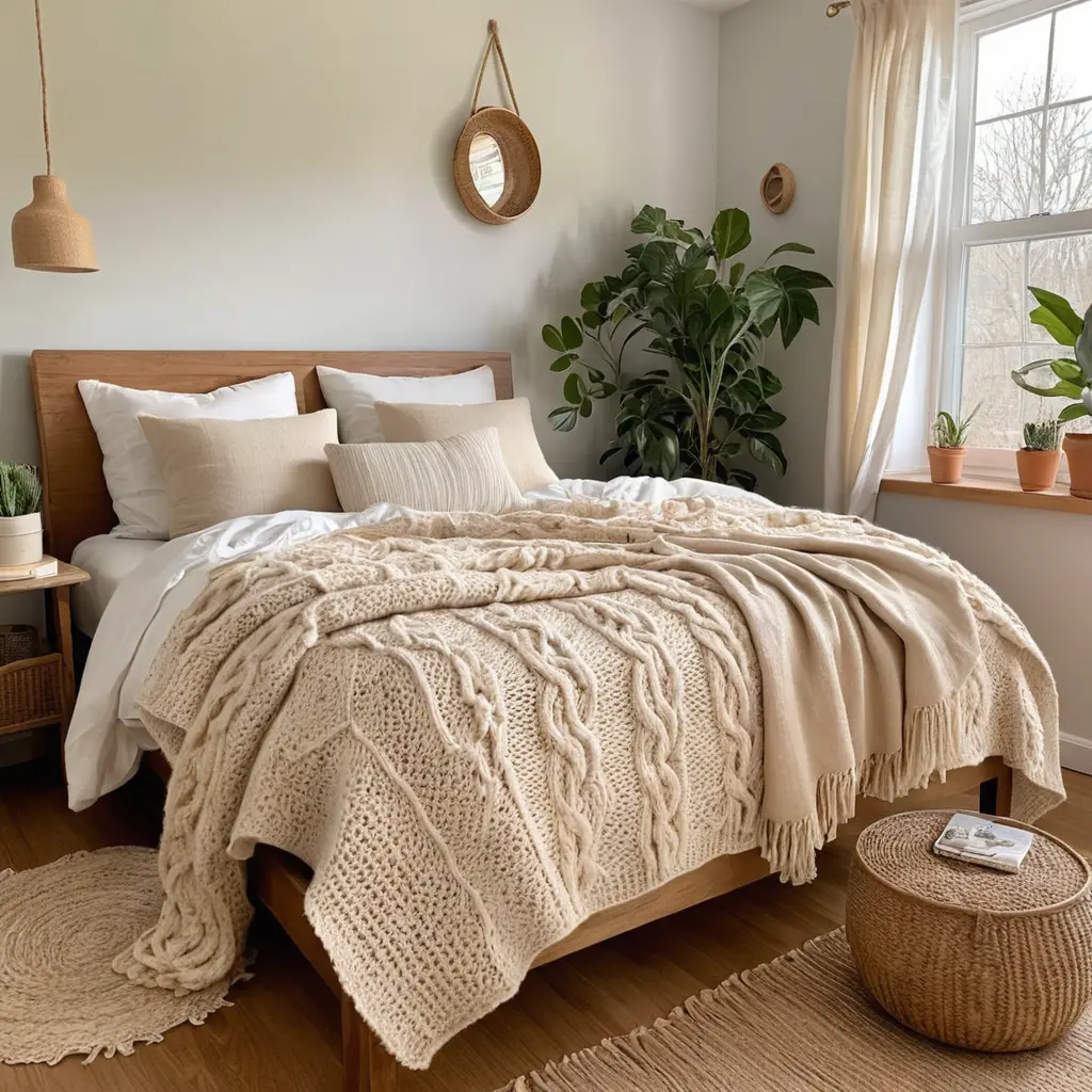 Add a Soft Wool or Knit Throw Blanket