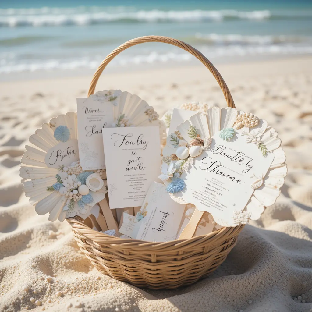Beach Wedding Program Fans