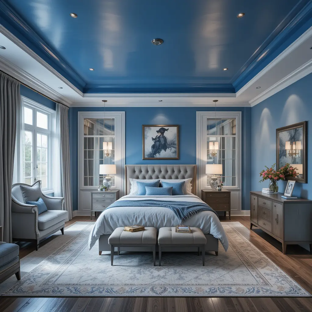 Blue Accent Ceiling