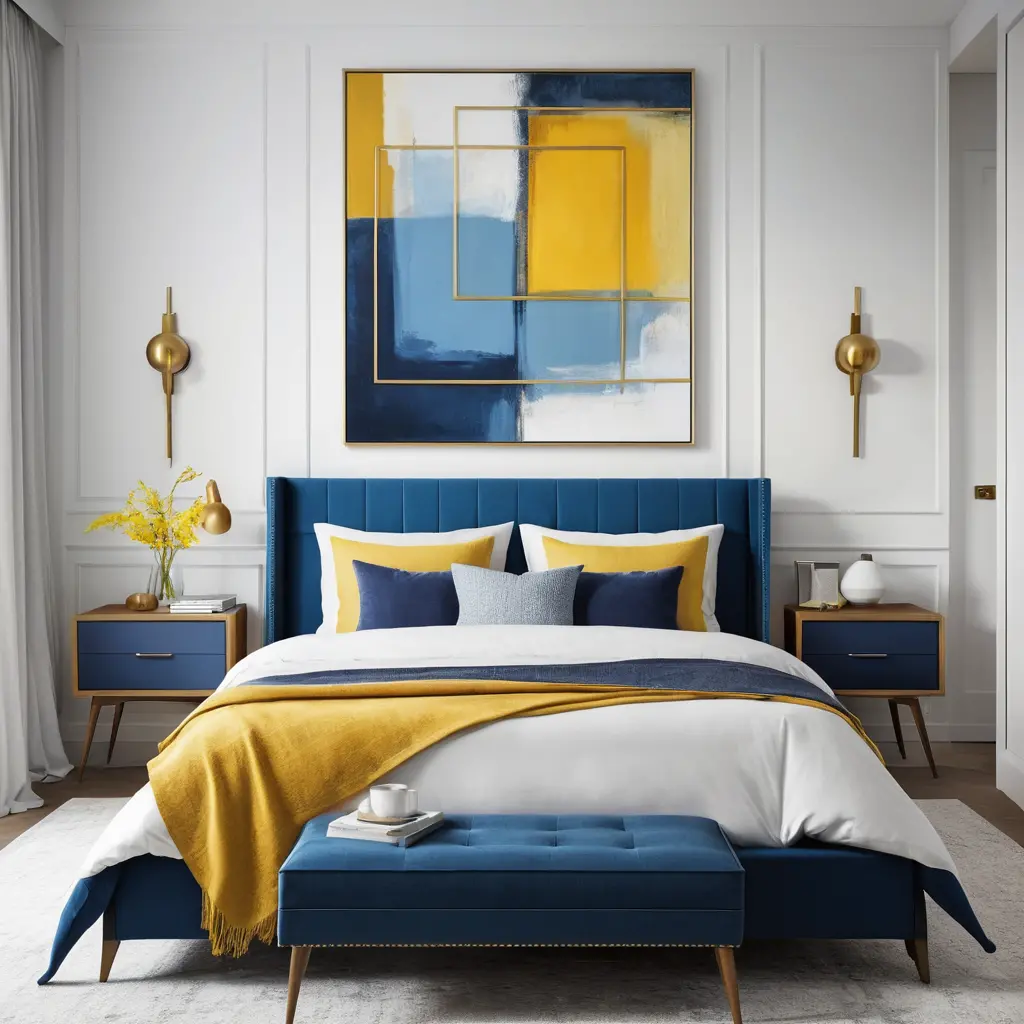 Blue and Yellow Modern Art