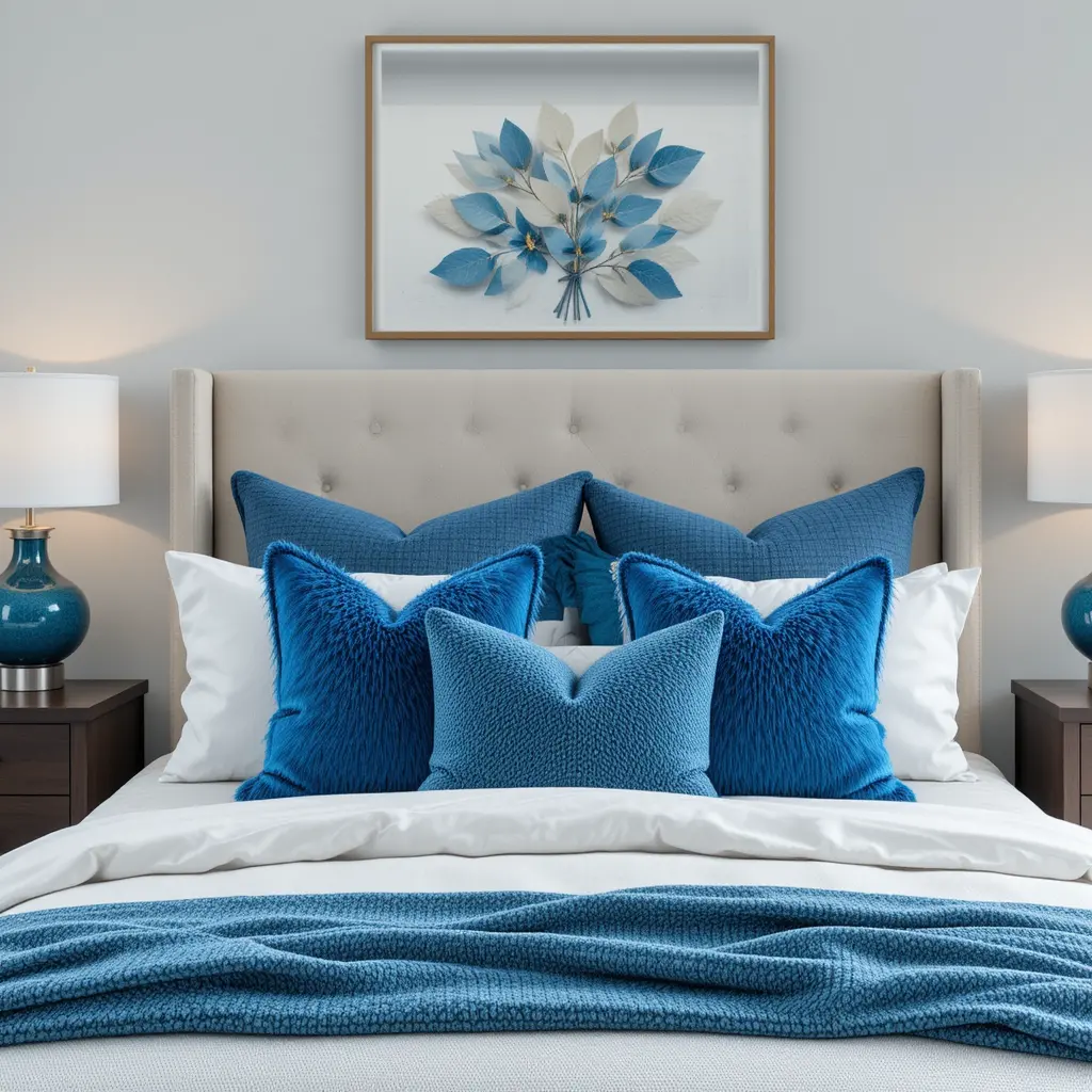 Bold Blue Throw Pillows