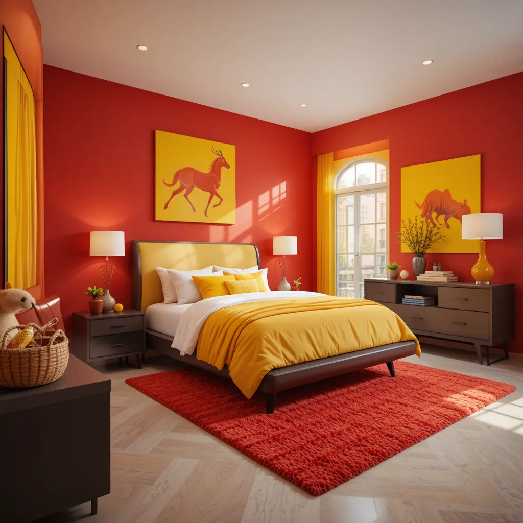Bold Red and Yellow Accents