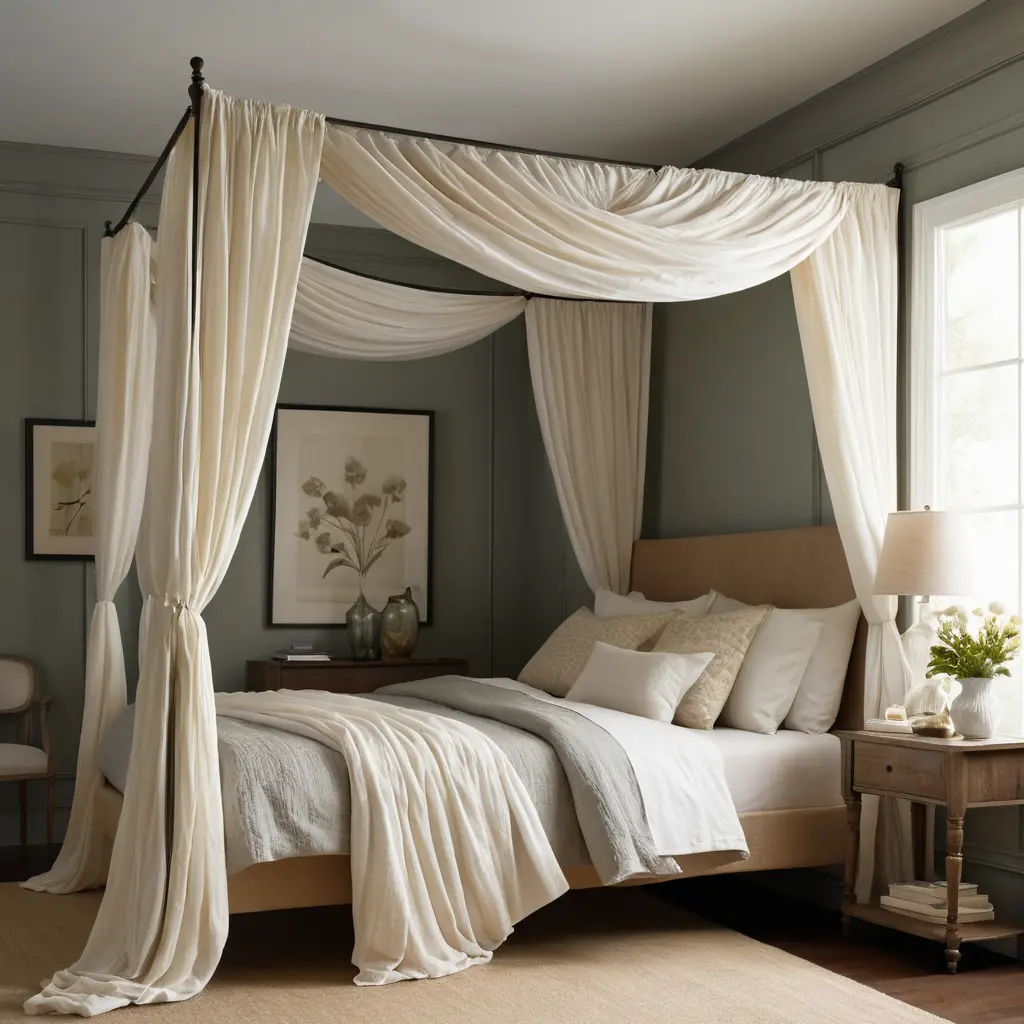 Canopy Bed with Draped Walls