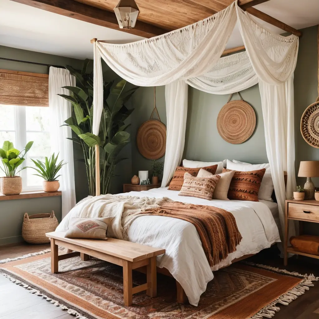 Canopy Bed with Flowing Fabrics