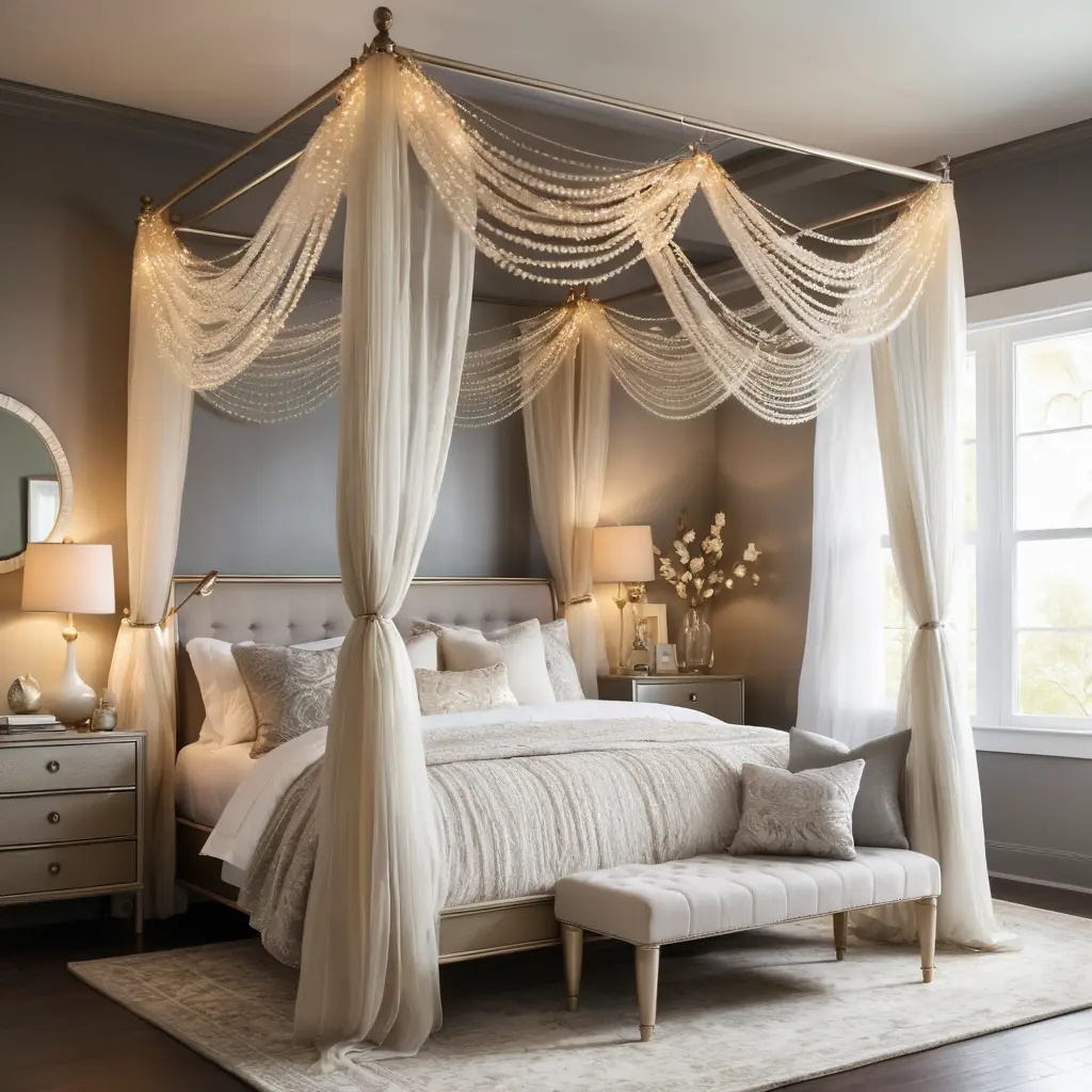 Canopy with Beaded Curtains