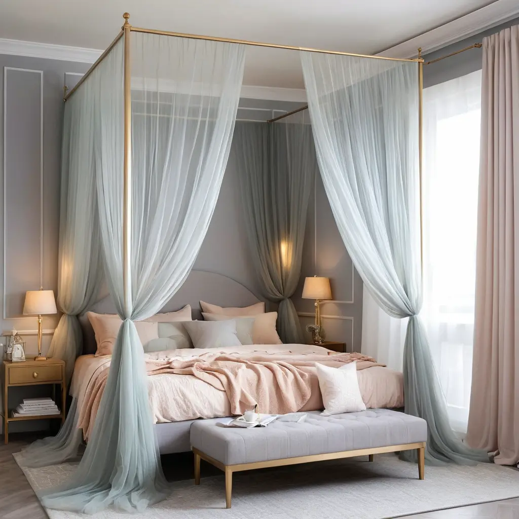 Canopy with Tulle Curtains