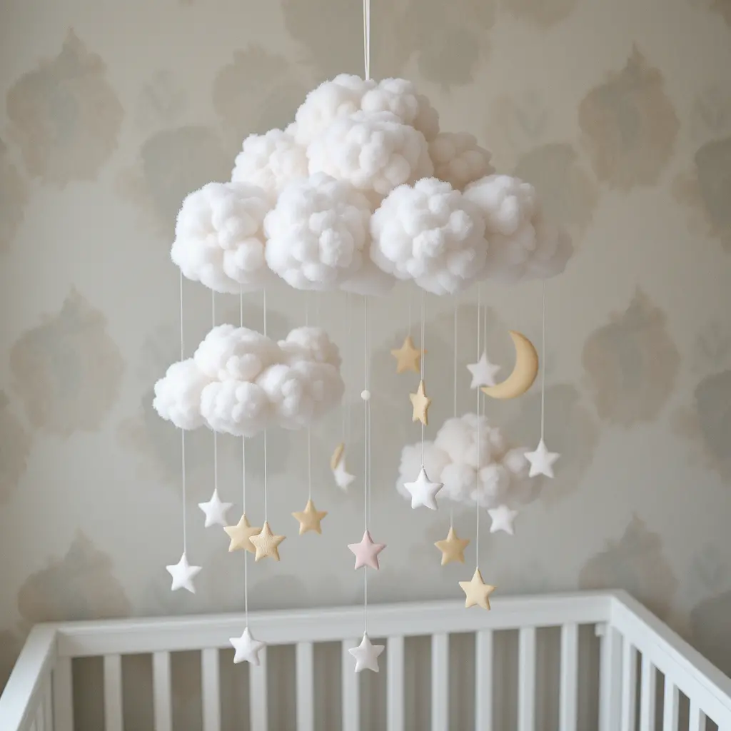 Cloud-Styled Baby Mobile