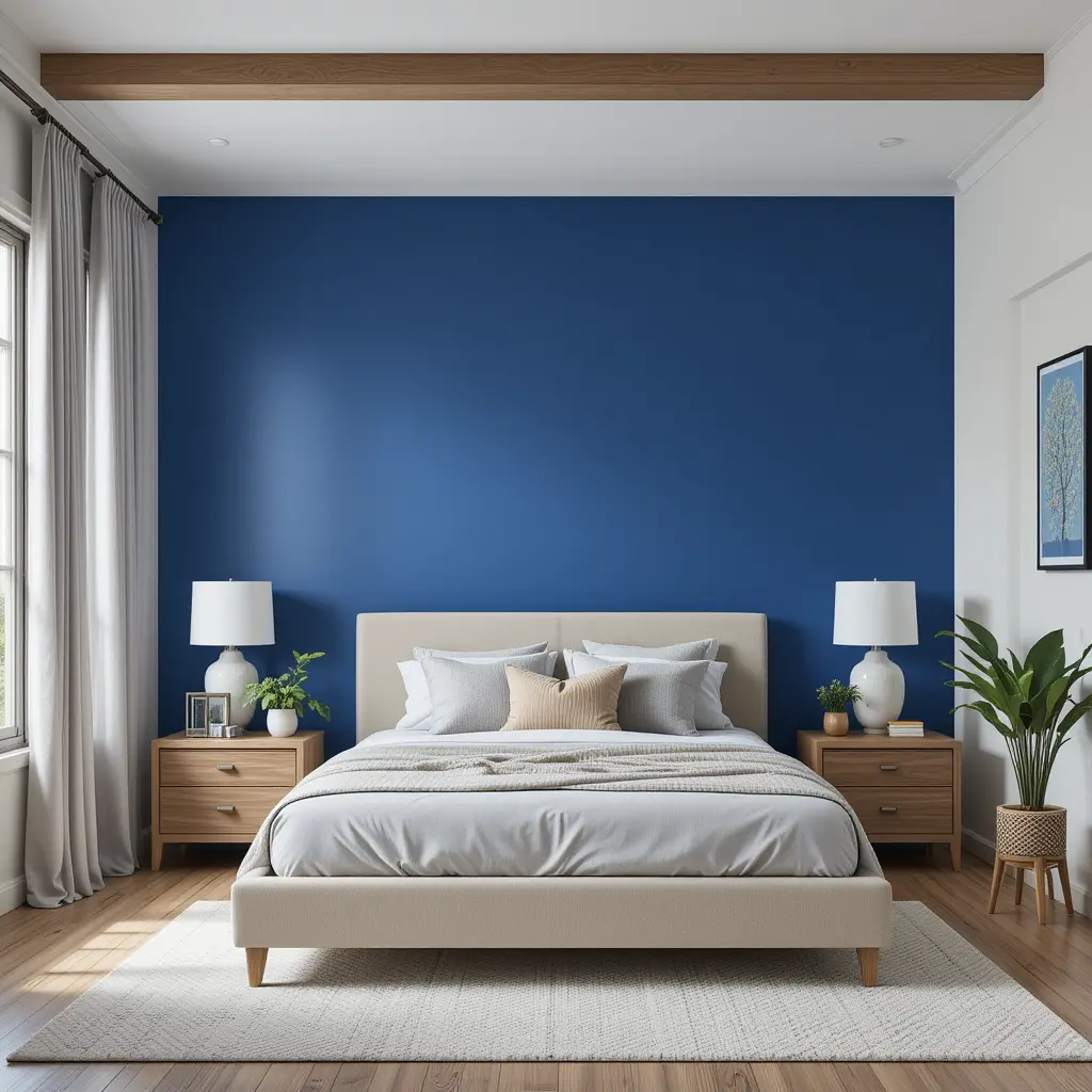 Cobalt Blue Statement Wall