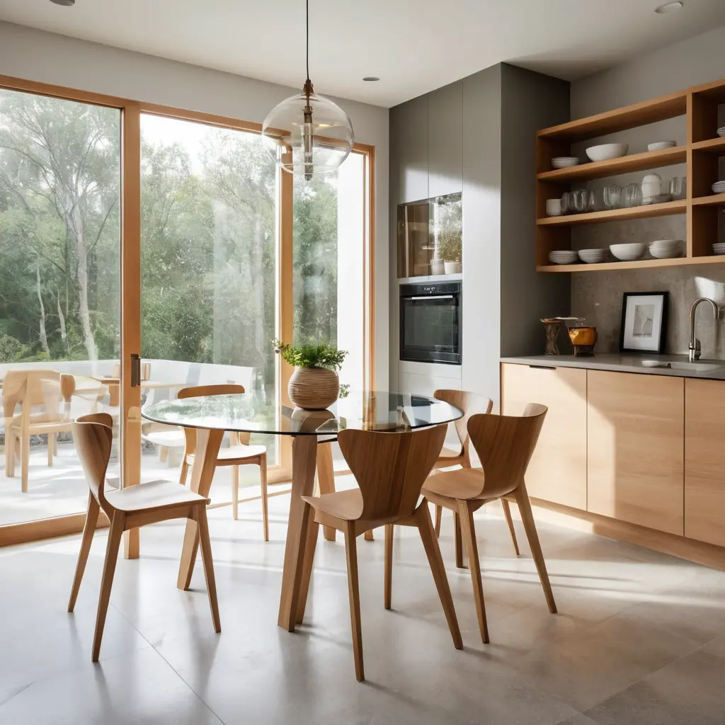 Contemporary Glass and Wood Nook