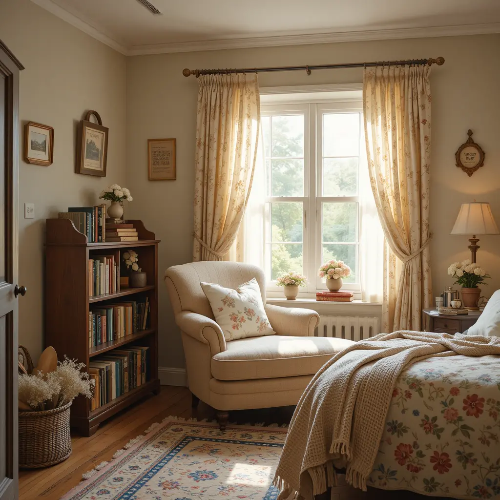 Cottage Bedroom with a Reading Nook
