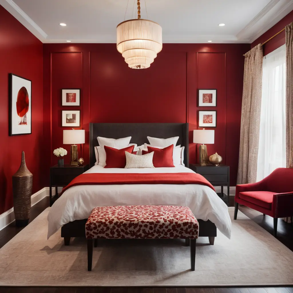Crimson Red Accent Wall
