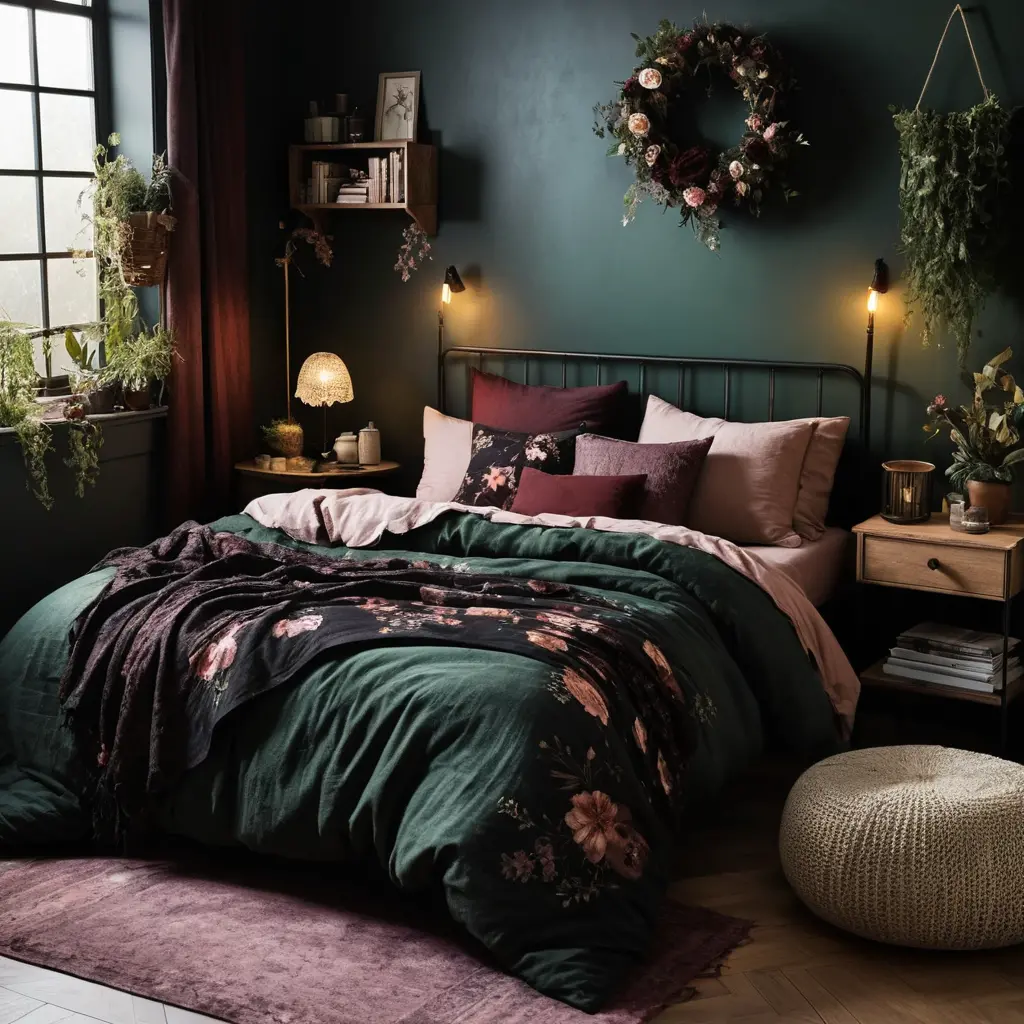 Dark Floral Bedding