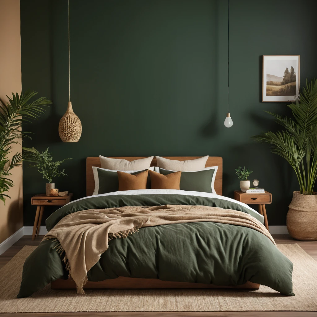 Dark Green with Earthy Tones