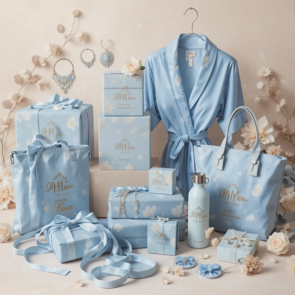 Dusty Blue Bridal Party Gifts