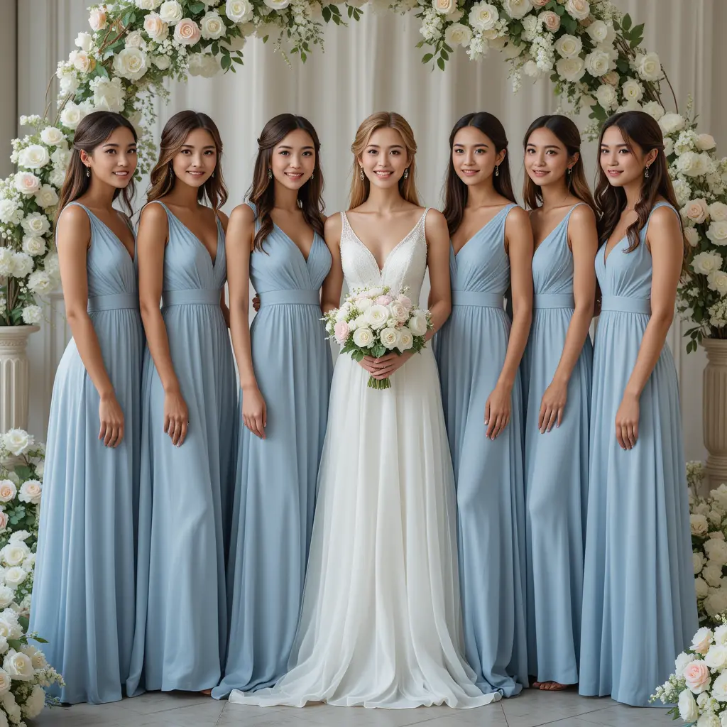 Dusty Blue Bridesmaids Dresses