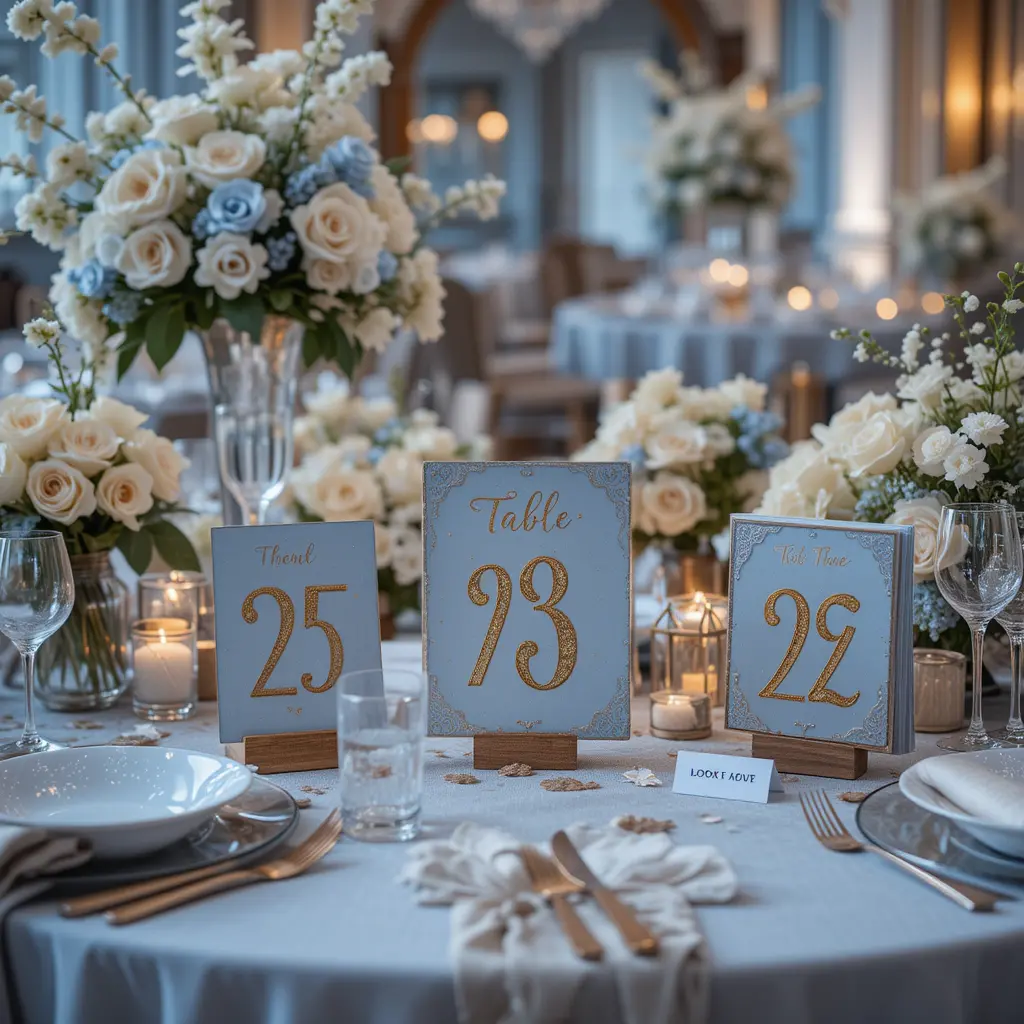 Dusty Blue Table Numbers