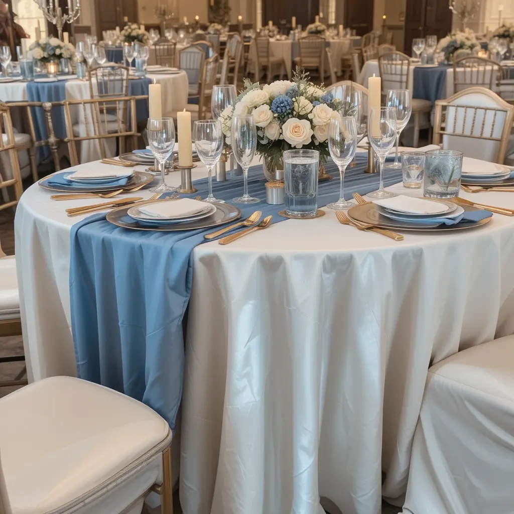 Dusty Blue Table Settings