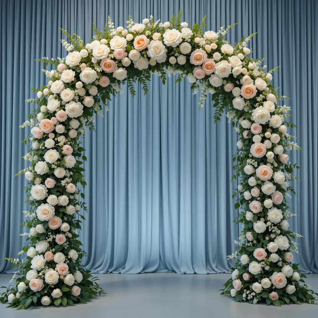 Dusty Blue Wedding Arch Flowers