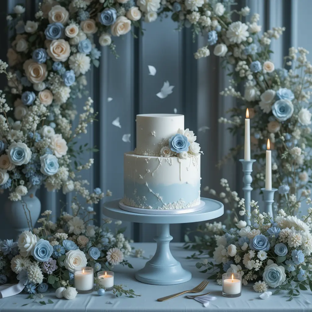 Dusty Blue Wedding Cake Stand