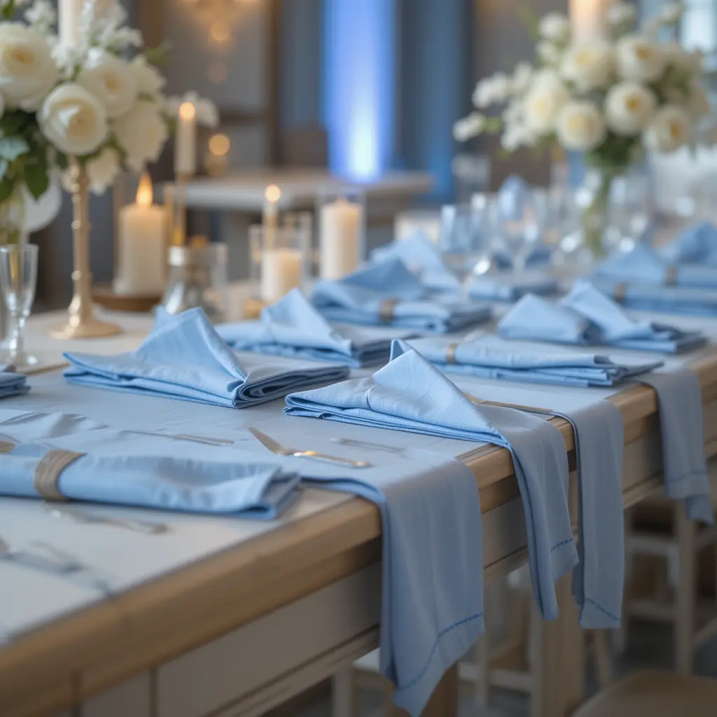 Dusty Blue Wedding Cocktail Napkins