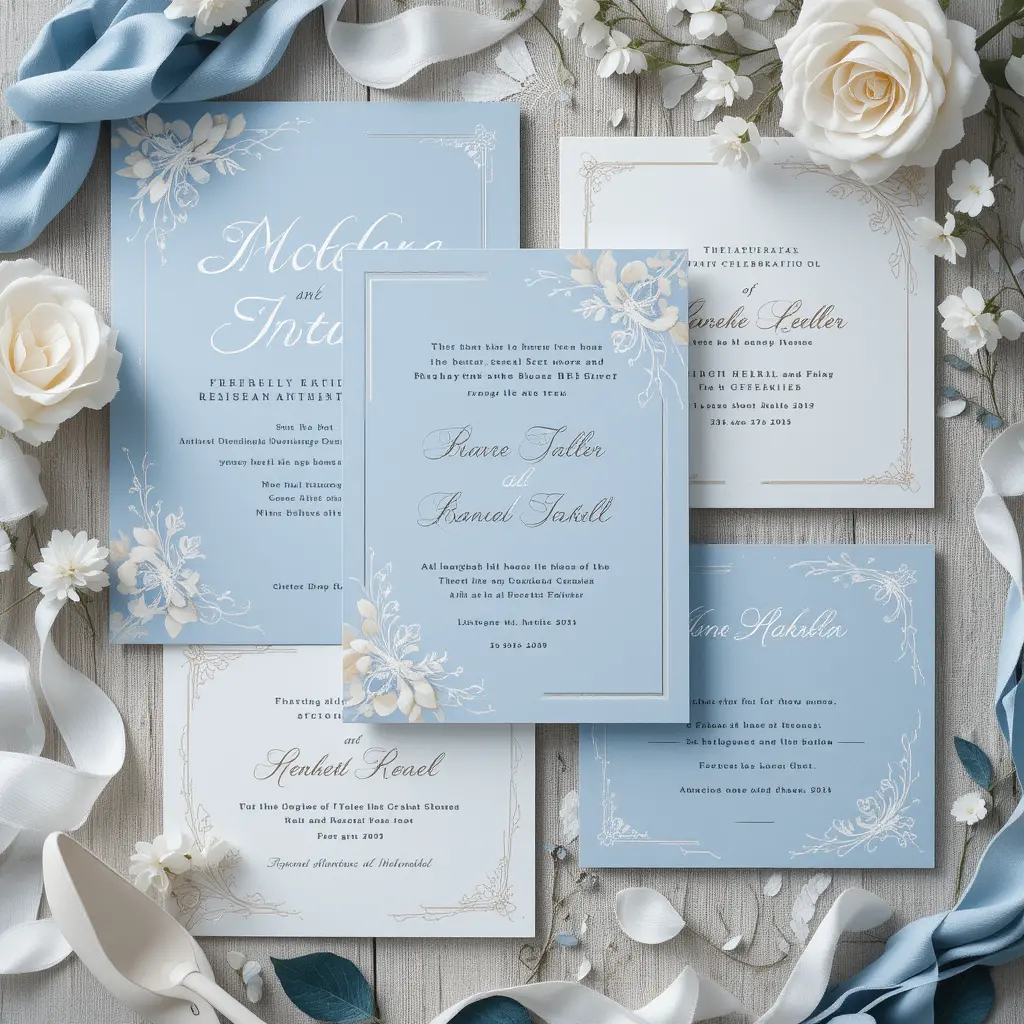 Dusty Blue Wedding Invitations