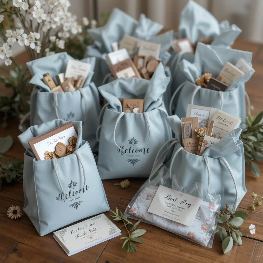 Dusty Blue Welcome Bags