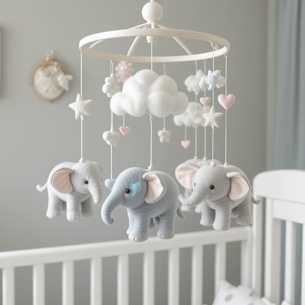 Elephant-Themed Crib Mobile
