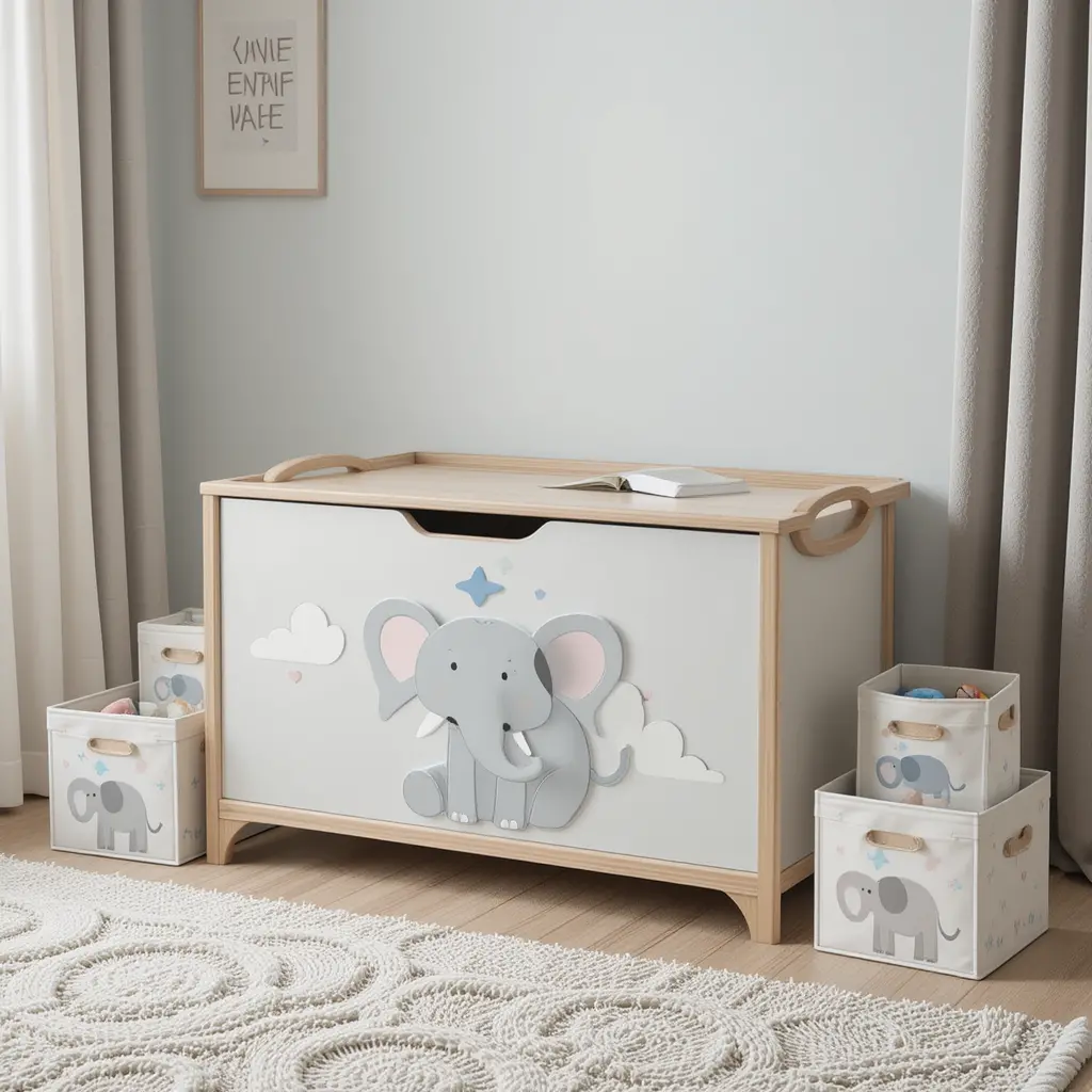 Elephant-Themed Toy Chest