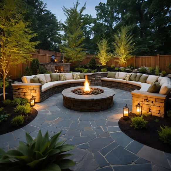 Fireplace with Water Feature